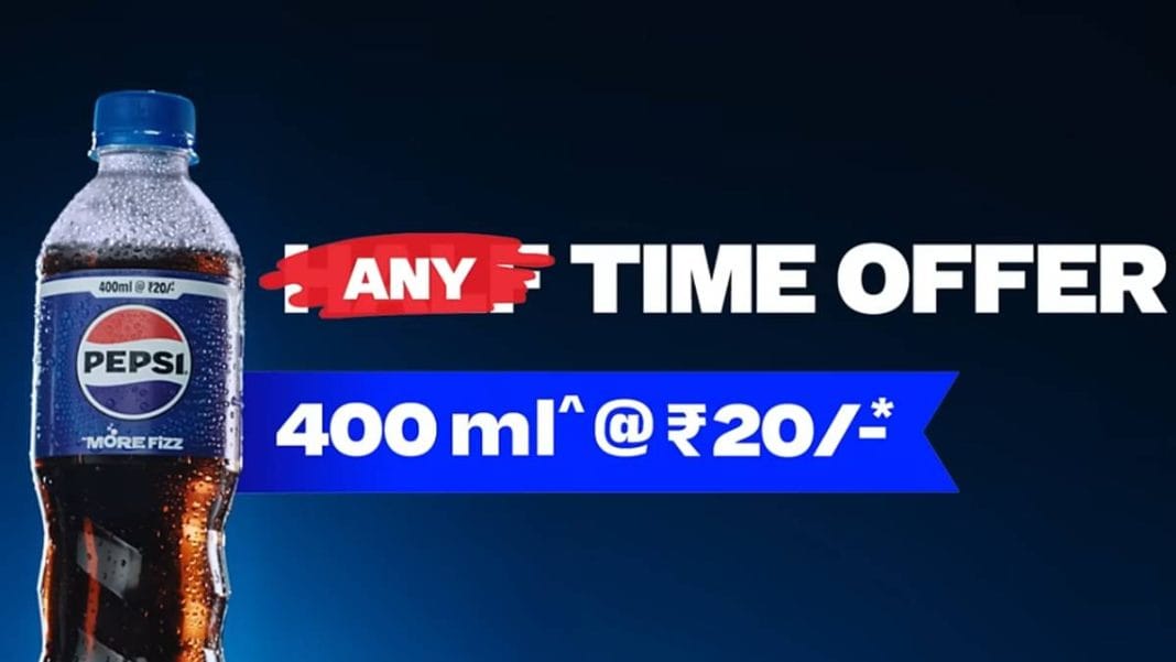 A year ago, Pepsi launched a 400 ml bottle that sold at Rs 20 | @pepsiindia