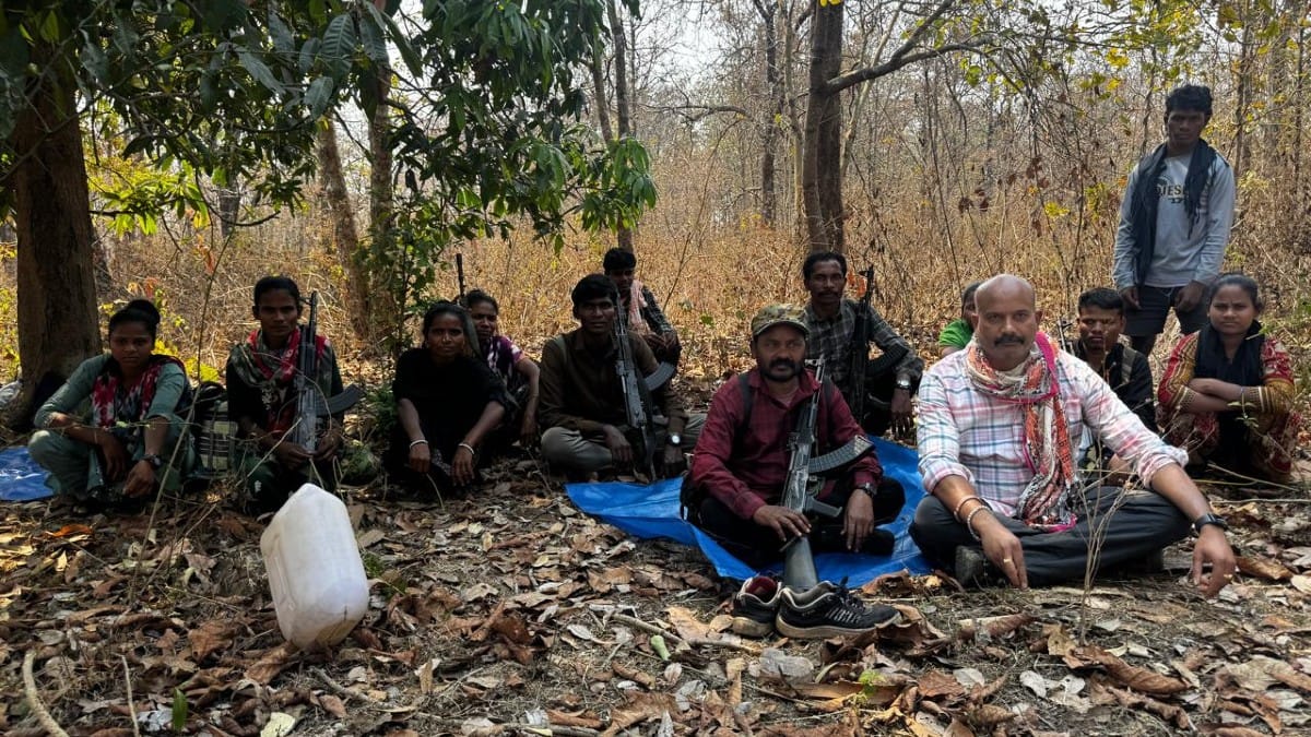 Ranu Tiwari with Papa Rao, last surviving Maoist commander in Bastar | By special arrangement