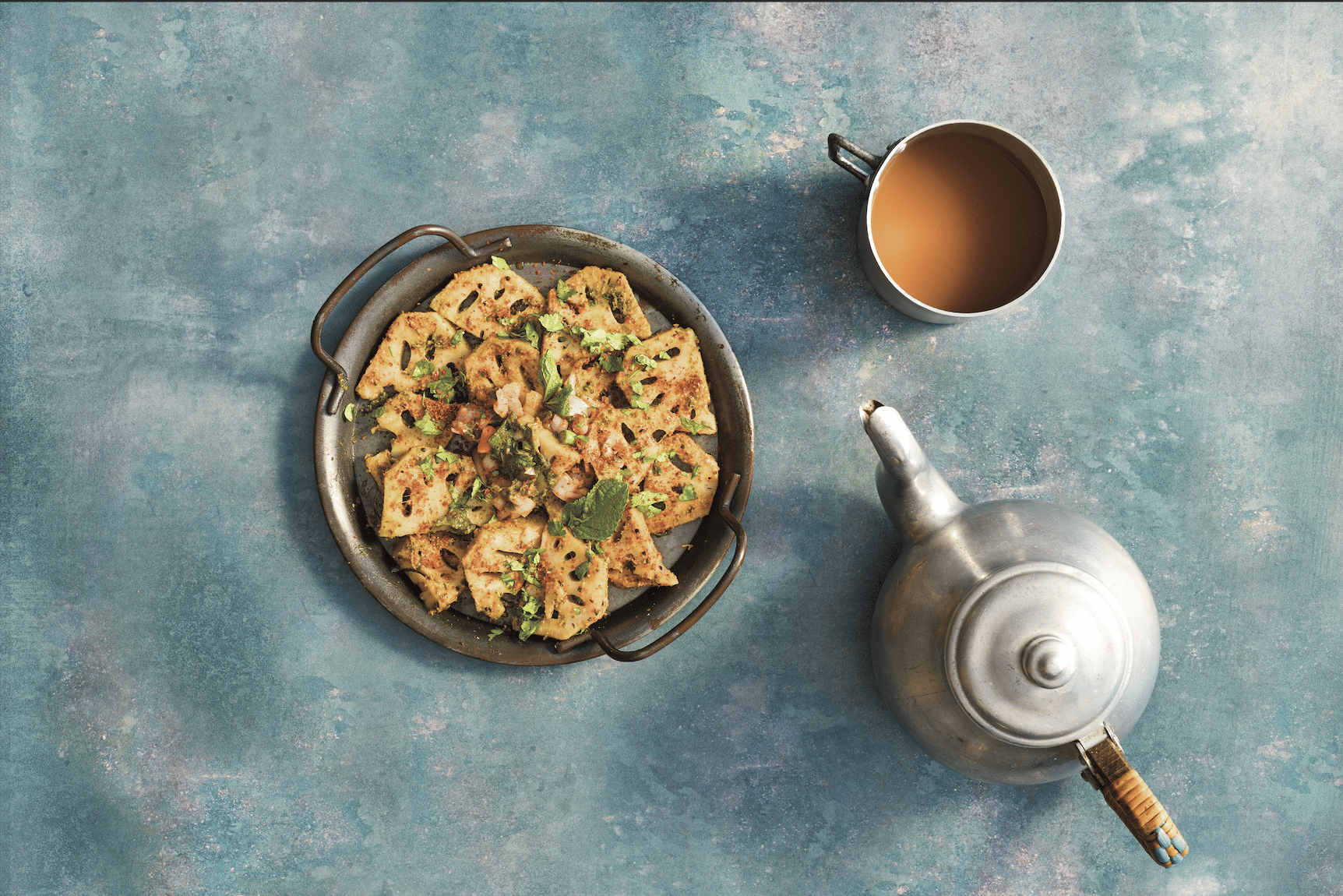 Kuneh Ja Bhee ( lotus stem chaat), a recipe from Sapna Ajwani’s cookbook. | Ming Tang-Evans 