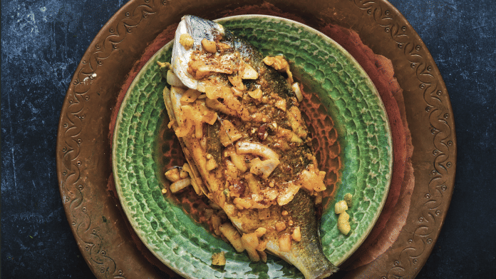 Bhaapwari macchi (steamed fish), a recipe from Sapna Ajwani’s cookbook. | Ming Tang-Evans
