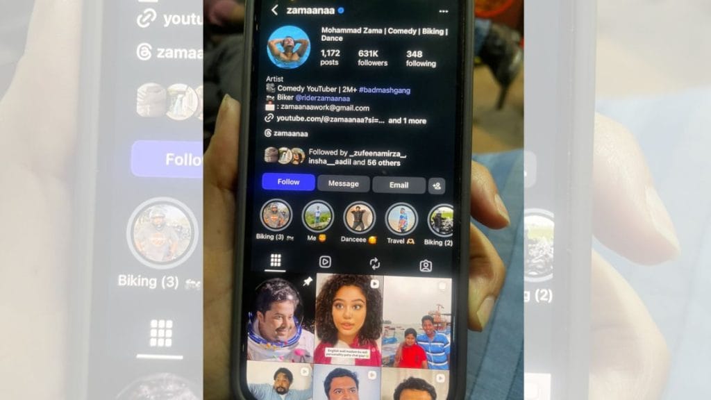 A content creator's Instagram page with a sizeable following. Sabah Gurmat | ThePrint