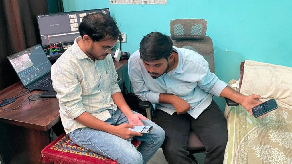 Jai Verma and Aditya Baghel, who started the wave of YouTube channels from Chhattisgarh’s Tulsi village, now sit in a squalid room in Raipur as they reassess their video-making aspirations. Sabah Gurmat | ThePrint