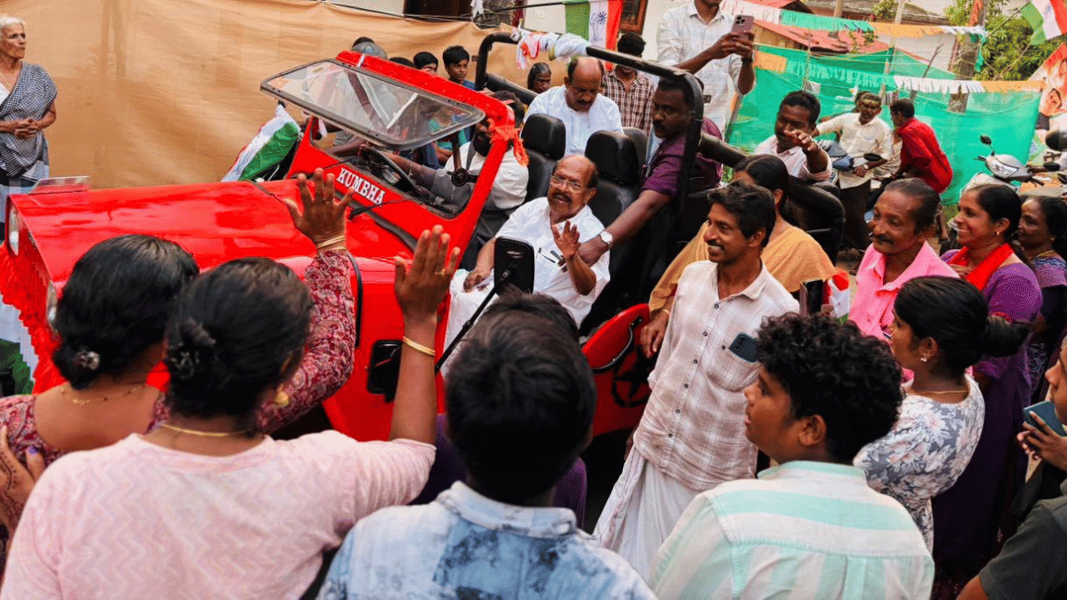 Former CPI(M) leader and UDF-backed candidate G Sudhakaran during campaigning at Ambalapuzha in Kerala's Alappuzha district | Facebook: G Sudhakaran