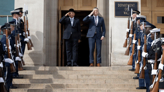 US Secretary of Defence Pete Hegseth hosted Indonesian Defence Minister Sjafrie Sjamsoeddin at Pentagon Monday. | war.gov
