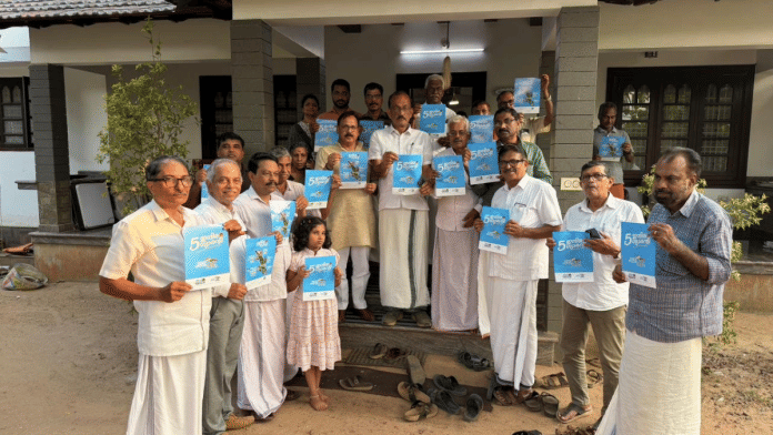 Congress party workers hand over the UDF guarantee card outlining the five guarantees for Kerala, to families in the southern state | X/@INCKerala