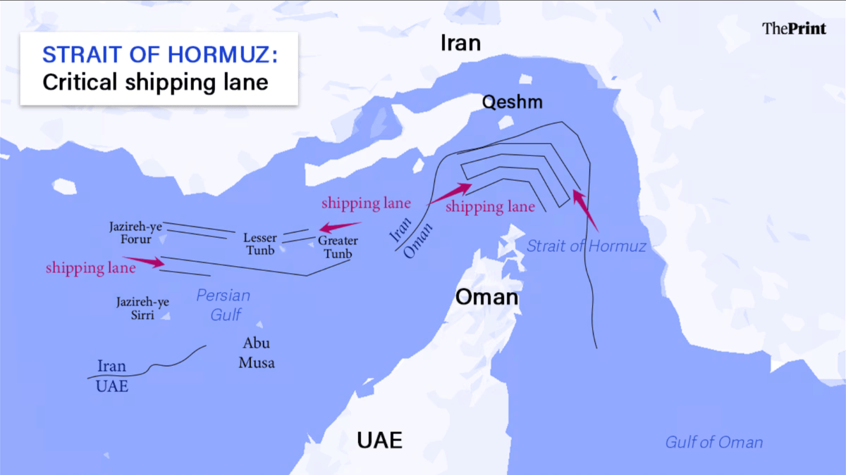 The critical shipping lane in the Strait of Hormuz and the islands under Iran's control | ThePrint