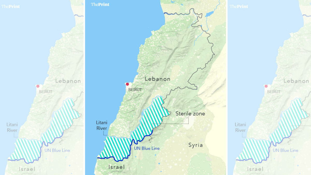 The Blue Line is a 120-km demarcation line between Lebanon and Israel/Golan Heights, established by the United Nations in 2000 | ThePrint