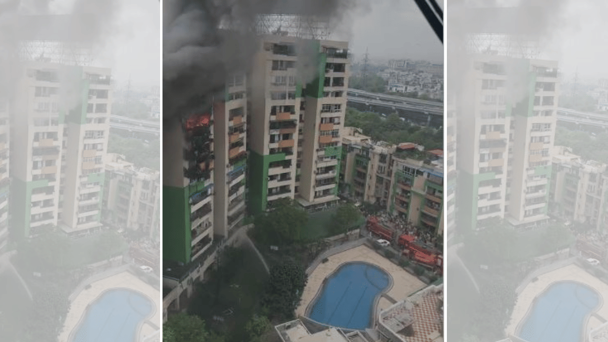 The swimming pool at the boundary of the apartment complex posed a challenge for fire staff | By Special Arrangement