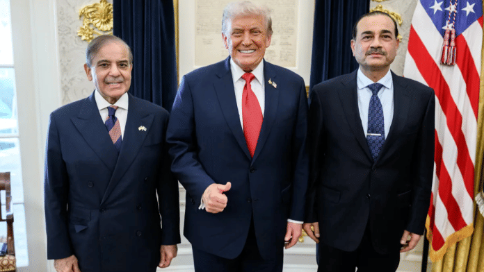 File photo of President Donald Trumpwith Pakistan PM Shehbaz Sharif and Field Marshal Asim Munir. | whitehouse.gov