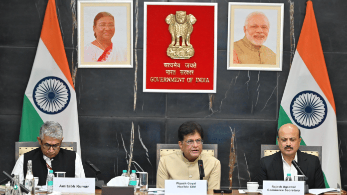 Commerce Minister Piyush Goyal addresses media in Delhi Thursday. | X/@PiyushGoyal