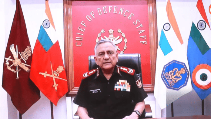 CDS Anil Chauhan speaks at Indian DefSpace Symposium 2026. | X/@ThePrintIndia