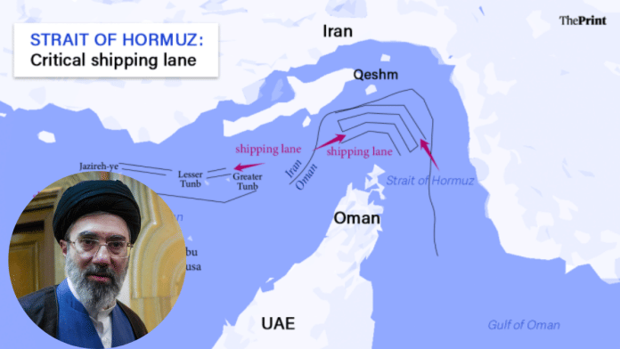 Infographic: Shruti Naithani/ThePrint. | (Inset) Iran Supreme Leader Mojtaba Khamenei. | Reuters