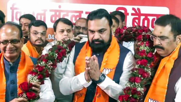 Samrat Choudhary is elected as Leader of the BJP Legislative Party in Bihar. Union Minister Shivraj Singh Chouhan (left) and Bihar BJP chief Sanjay Sarogi are also present at the event | Photo: ANI