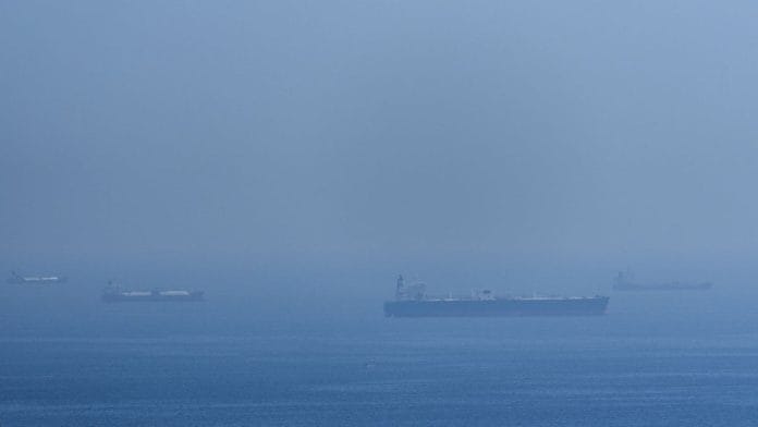 Tankers and gas carriers anchored in the Strait of Hormuz 18 April | Photo: AP via PTI