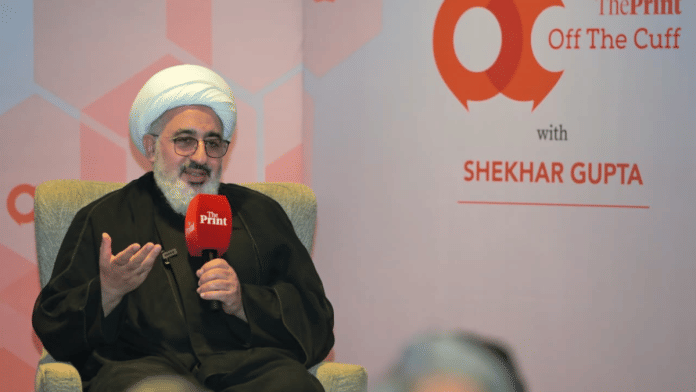 Abdul Majid Hakeem Illahi, Iran's Supreme Leader's representative in India, at ThePrint Off The Cuff. | Suraj Singh Bisht/ThePrint