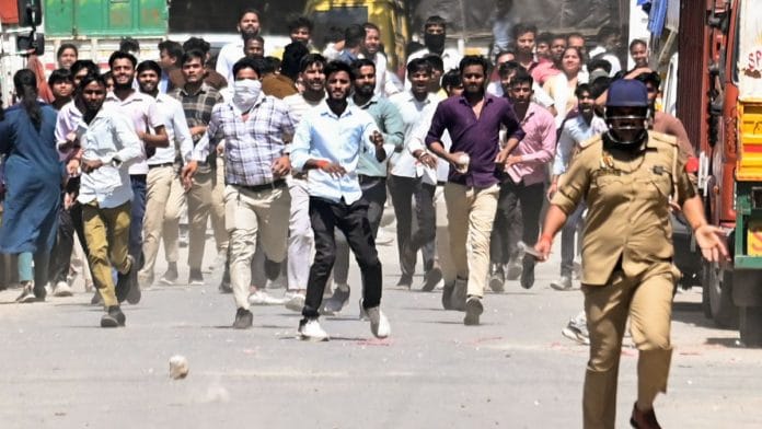 File photo of protesting Noida workers | ANI