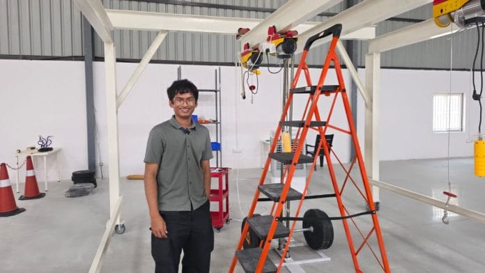 Shreepoorna S Rao, founder of Arctus Aerospace, in the company's flight testing facility | Photo: Soumya Pillai, ThePrint
