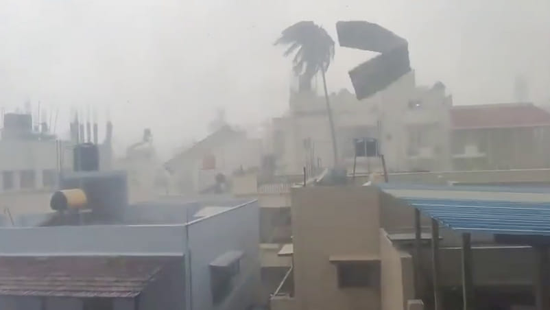 A visual from the HSR Layout area as a heavy rainfall lashed parts of Bengaluru on Wednesday | Karnataka Civil Defence/ANI Video Grab