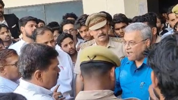 Protests broke out at the Aligarh Muslim University on Saturday | Screengrab from video