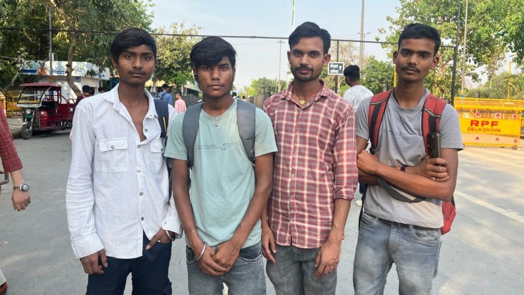 Sanjay Singh along with three others on his way to the Anand Vihar Railway Station | Nootan Sharma, ThePrint