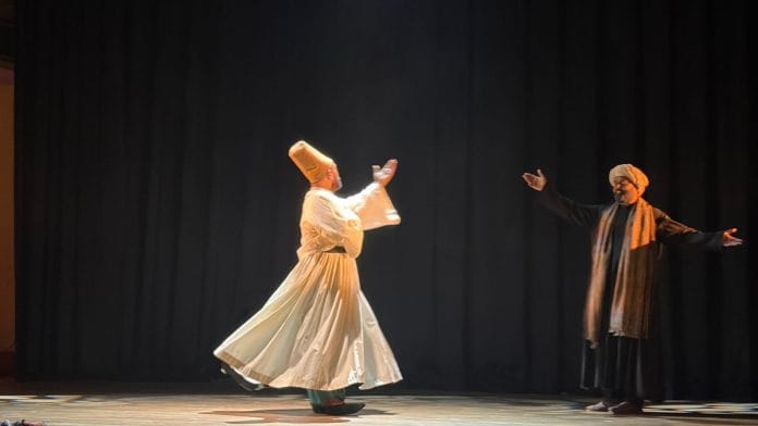 Oroon Das as Rumi & Ashaar Haq as Shams in a scene from the play | Debdutta Chakraborty | ThePrint