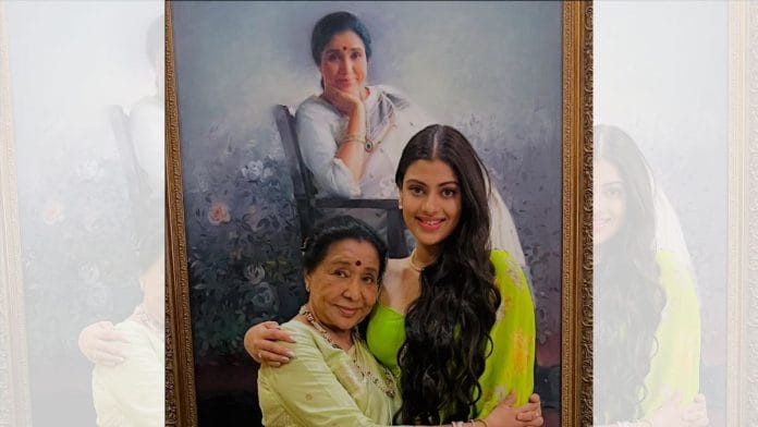 Zanai with her grandmother Asha Bhosle. | Instagram