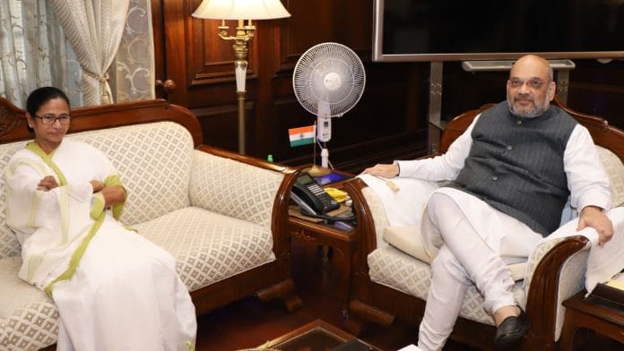 Mamata Banerjee and Amit Shah in his office in 2019 | File photo | Commons