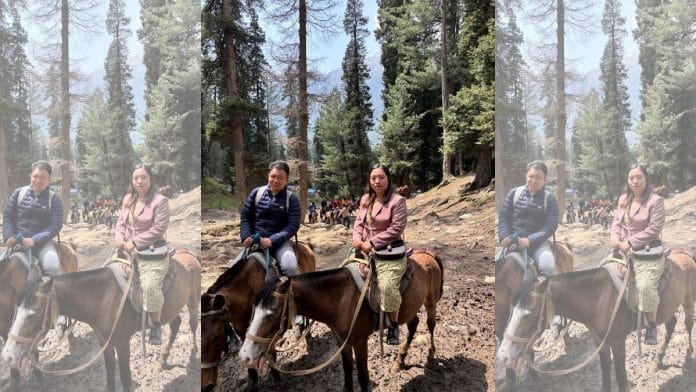 A photo of IAF corporal Tage Hailyang and his newly married wife Charo Kamhua Tage from their trip to Kashmir | By special arrangement