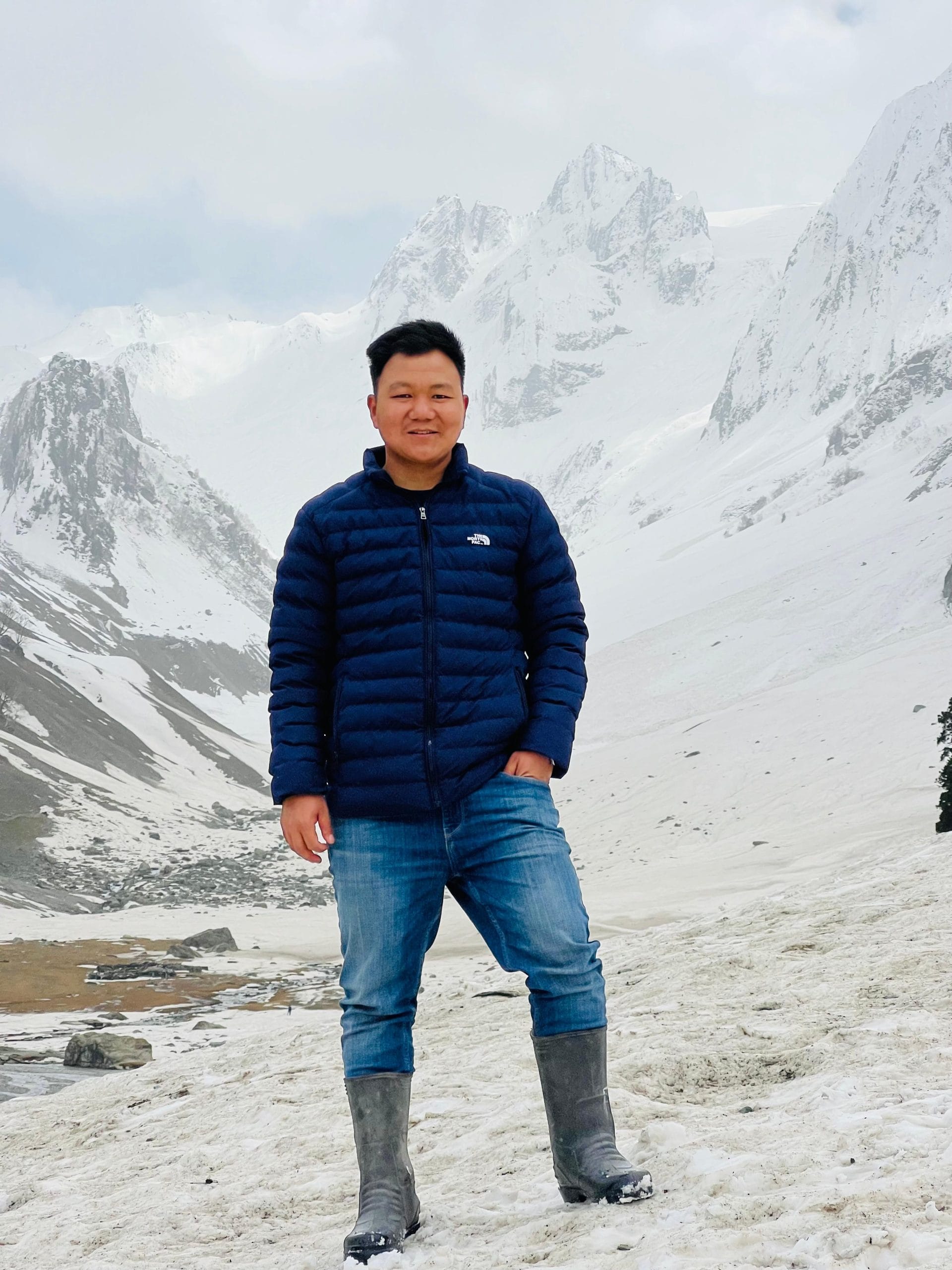 A photo of Tage Hailyang in snow-capped Kashmir | By special arrangement