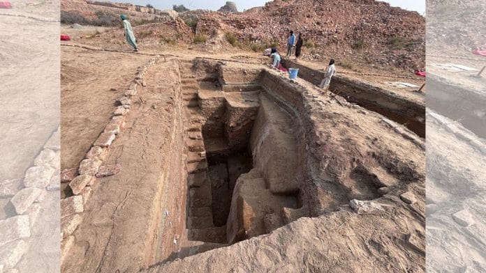 Excavated trench near the stupa mound with exposed portion of the defense wall at Mohenjo Daro | Picture credit: Directorate of Antiquities and Archaeology, Government of Sindh, Pakistan