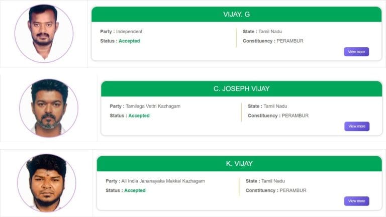 Three Vijays, two Josephs and counting: How Tamil Nadu polls have become a battle of namesakes