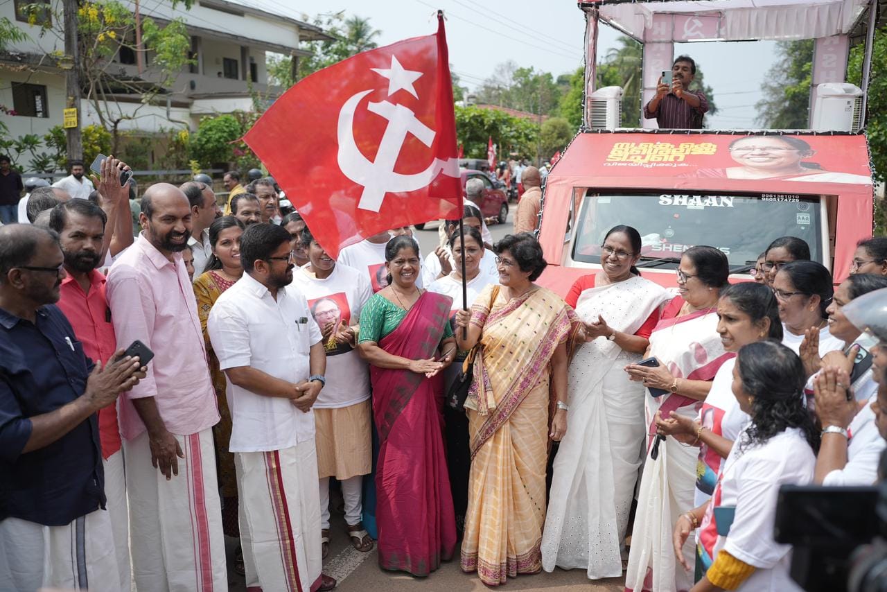 KK Shailaja with other party workers and leaders | Facebook