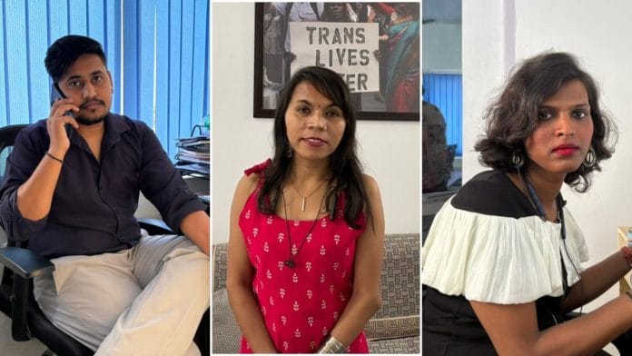 (From left) Manveer, Vinshi, and Anika have faced repeated hurdles and official apathy is simply securing a transgender certificate | Photo: Sakshi Mehra | ThePrint
