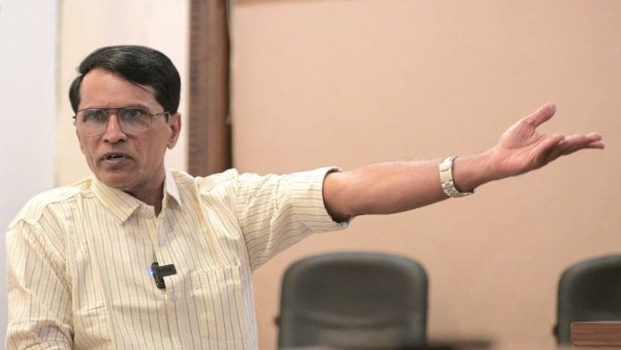 Mallujola Venugopal, former chief of political wing of CPI (Maoist), in conversation with ThePrint at the Gadchiroli district police headquarters where he has been residing under Maharashtra Police's observation after his surrender last year | Suraj Singh Bisht | ThePrint