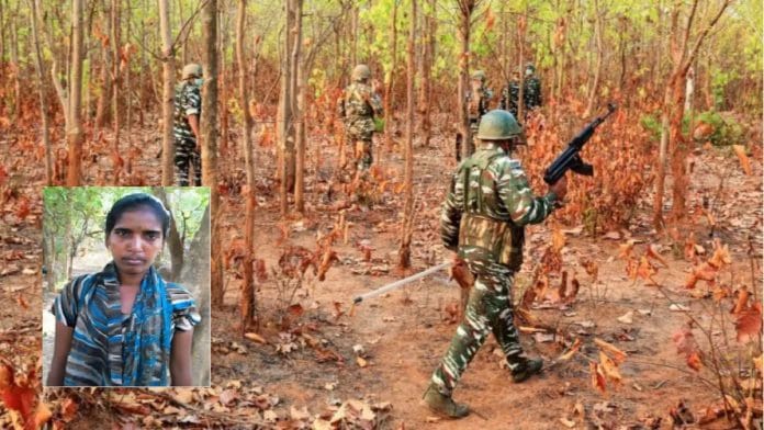 Representational image | ANI | (Inset) Maoist cadre Rupi who was killed in encounter Monday | By special arrangement