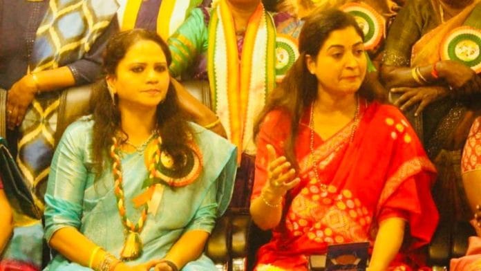 File photo: M. Hazeena Syed, deposed chief of Congress’s Tamil Nadu Mahila wing (L), and Mahila Congress National President Alka Lamba (R) at a meeting in Chennai in January this year | X: @SyedHazeena