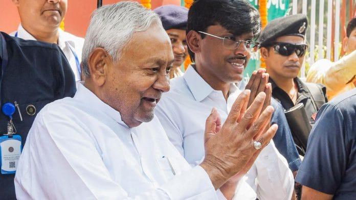 On Tuesday, Nitish Kumar tendered his resignation at Lok Bhavan in Patna after chairing his last Cabinet meeting as the CM | ANI