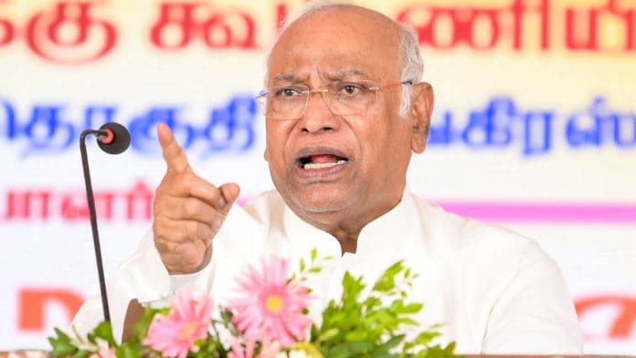 Congress President and Rajya Sabha LoP Mallikarjun Kharge in Chennai Tuesday | AICC/ANI