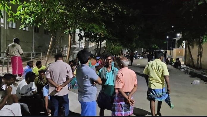 Families wait outside the Virudhunagar Medical College and Hospital mortuary to identify remains of the victims | Shweta Tripathi | ThePrint