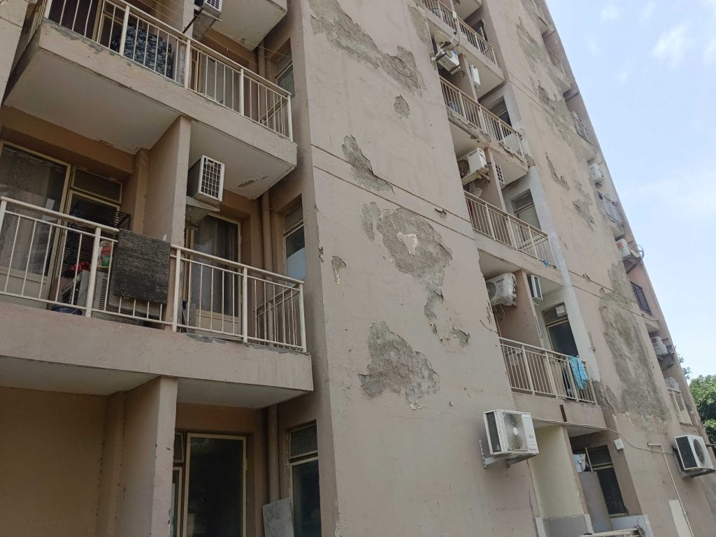 The EWS block of Emaar Palm Gardens in Sector 83, Gurugram, isn't well maintained | Almina Khatoon, ThePrint