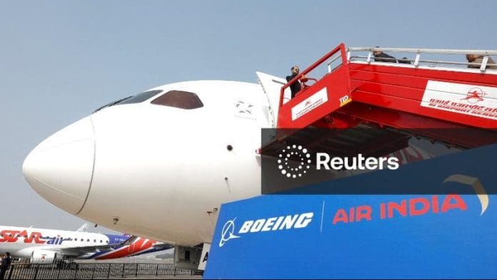 Boeing 787-9 Dreamliner is displayed at Wings India 2026 aviation event at Begumpet airport, Hyderabad, India, January 28, 2026 | REUTERS