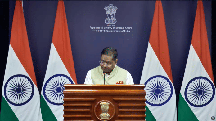 MEA spokesperson Randhir Jaiswal addresses a regular press briefing on 7 May 2026 | Youtube/Ministry of External Affairs India