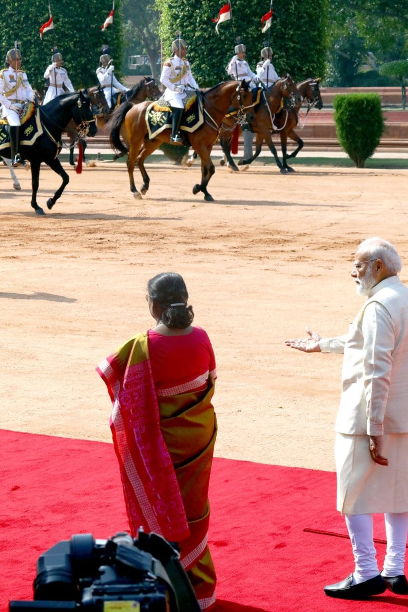 President Droupadi Murmu, Prime Minister Narendra Modi waits for the arrival of Vietnam's President To Lam ahead of a ceremonial reception at the Rashtrapati Bhavan | Praveen Jain | ThePrint