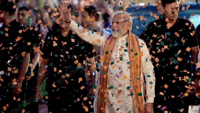 Representational Image of PM Modi at BJP HQ in Delhi | Suraj Singh Bisht | ThePrint