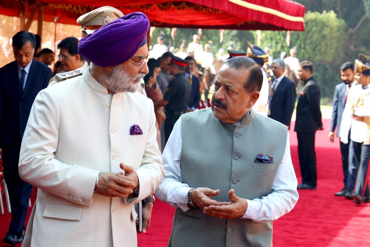  Delhi Lieutenant Governor Taranjit Singh Sandhu and Union Minister Jitendra Singh at Rashtrapati Bhavan | Praveen Jain | ThePrint