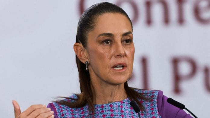 FILE PHOTO: Mexico's President Claudia Sheinbaum holds a daily press conference in Mexico City | Reuters