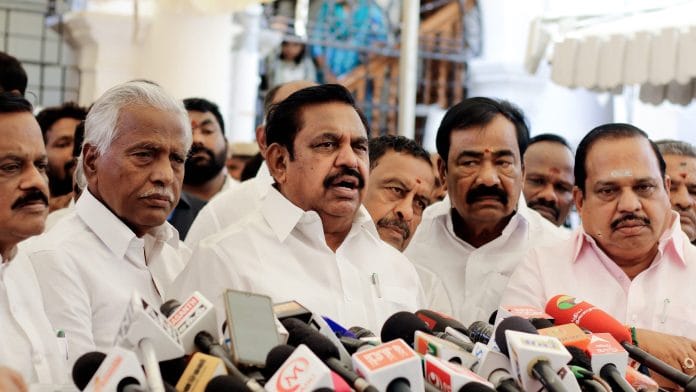 File photo: AIADMK MLA Edappadi K. Palaniswami speaks to the media, in Chennai on 13 May 2026. | ANI Photo