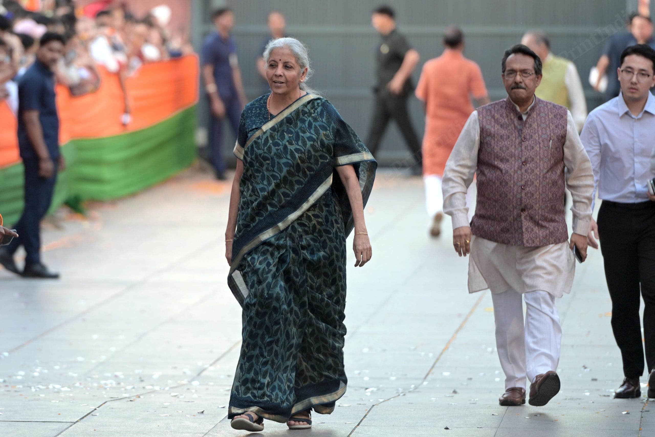 Finance Minister Nirmala Sitharaman arrives at the BJP HQ | Suraj Singh Bisht | ThePrint