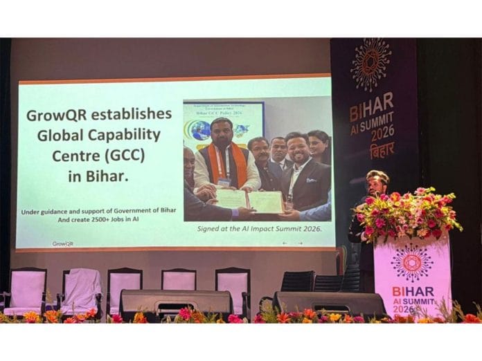 GrowQR Founder Bibin Babu Delivers Keynote at Bihar AI Summit 2026, Announces Global Capability Centre for Bihar