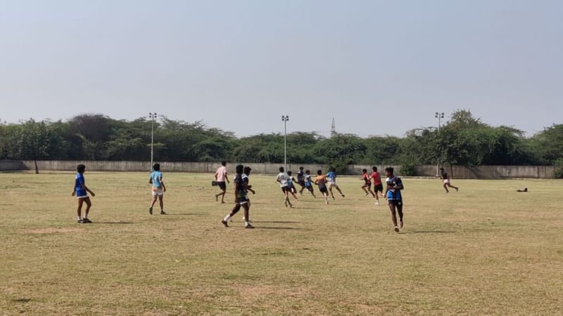 Young players come from across Delhi to practice in Maidan garhi's rugby "stadium" on the weekends. Vitasta Kaul | ThePrint